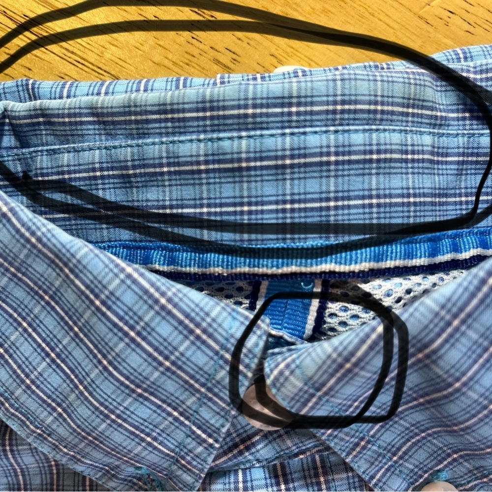 Ariat Pro Series Shirt Mens Small Blue Plaid Long Sleeve Button Vented *see Pics - Picture 5 of 11